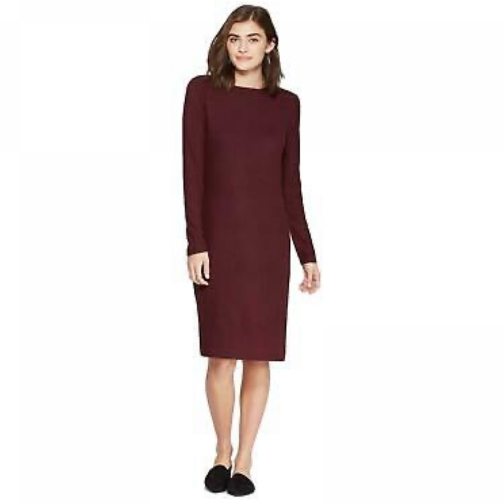 A New Day Long Sleeve Crewneck Rib Knit Dress